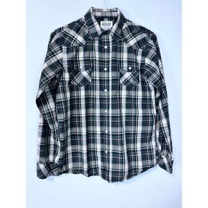 Ariat Kameron Retro Fit Western Green Plaid Snap Button Shirt‎
